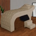 Ver imagem 5 de Maca Estofada Estética Capitonê 70 Cm Suede Capuccino - Fm