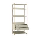 Ver imagem 3 de Estante P/ Livros Industrial Olivar 2 Gavetas 5 Prateleiras 89cm - Off White