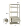 Estante P/ Livros Industrial Olivar 2 Gavetas 5 Prateleiras 89cm - Off White - 4