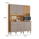 Ver imagem 7 de Armário de Cozinha Compacta 7 Portas 2 Gavetas Tropical Cinza/Freijó/Fendy