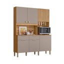 Ver imagem 3 de Armário de Cozinha Compacta 7 Portas 2 Gavetas Tropical Cinza/Freijó/Fendy