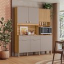 Ver imagem 1 de Armário de Cozinha Compacta 7 Portas 2 Gavetas Tropical Cinza/Freijó/Fendy