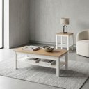 Ver imagem 1 de Conjunto Sala Estar 2 Peças Lateral e Mesa de Centro Vanilla MDF Yescasa Branco