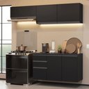 Ver imagem 1 de Armário de Cozinha Compacta 200 Cm Suspenso Preto Nice Madesa 05