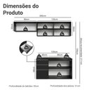 Ver imagem 3 de Armário de Cozinha Compacta 200 Cm Suspenso Preto Nice Madesa 05