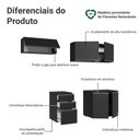 Ver imagem 4 de Armário de Cozinha Compacta 200 Cm Suspenso Preto Nice Madesa 05