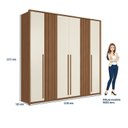 Ver imagem 5 de Guarda-Roupa Coimbra 4 Portas 4 Gavetas com Espelho Off White/Jatobá/Areia