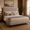 Ver imagem 1 de Cama Japonesa com Cabeceira Almeriaharu Queen Veludo Nobre Avelã - Sallar Home