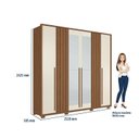 Ver imagem 4 de Guarda- Roupa Coimbra 4 Portas 4 Gavetas com Espelho e Pés Off White/Jatobá/Areia