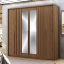 Ver imagem 1 de Guarda-Roupa Coimbra 4 Portas 4 Gavetas com Espelho Marrom/Jatoba