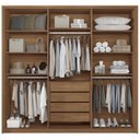 Ver imagem 6 de Guarda-Roupa Coimbra 4 Portas 4 Gavetas com Espelho Marrom/Jatoba