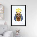 Ver imagem 1 de Quadro Nossa Senhora Aparecida Baby Azul 24x18cm - com vidro:Madeira branca