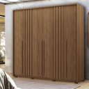 Ver imagem 1 de Guarda-Roupa Coimbra 4 Portas 04 Gavetas com Pés Marrom/Jatoba