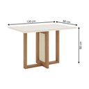 Ver imagem 3 de Mesa de Jantar 4 Lugares Valentina/milla com Vidro Nature/off White/caramelo - Pnr Móveis