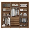 Ver imagem 5 de Guarda-Roupa Coimbra 4 Portas 04 Gavetas com Espelho e Pés Marrom/Jatoba