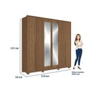 Ver imagem 4 de Guarda-Roupa Coimbra 4 Portas 04 Gavetas com Espelho e Pés Marrom/Jatoba
