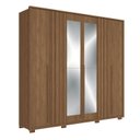 Ver imagem 3 de Guarda-Roupa Coimbra 4 Portas 04 Gavetas com Espelho e Pés Marrom/Jatoba