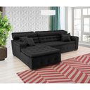 Ver imagem 6 de Sofá Orlando 2.20x2.10m com Chaise, Retrátil e Reclinável - Preto