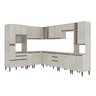 Cozinha de Canto Modulada Completa New 233/311x214 Cm Balcão Tampo Armário MDP Legno - ClickLar - 1