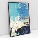 Ver imagem 1 de Quadro Decorativo em Canvas Abstrato Blue - Moldura Preta - 90 x 60cm