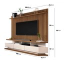 Ver imagem 4 de Rack com Painel para Tv até 72 Polegadas Stallone 3 Gavetas Ripado Off White/freijó - Pnr Móveis