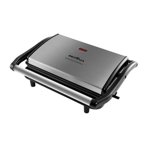 Grill e Sanduicheira Britânia Bgr27i Press 2 em 1 Inox / Preto 220v