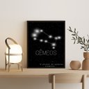 Ver imagem 2 de Quadro Decorativo Constelação Signo Gêmeos 45x34cm:madeira Preta