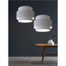 Lustre para Sala de Jantar Vivare Md-4396 Cúpula em Tecido 60cm Rustico Cinza 110v 220v - 5
