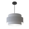 Lustre para Sala de Jantar Vivare Md-4396 Cúpula em Tecido 60cm Rustico Cinza 110v 220v - 1