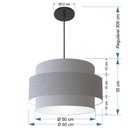 Ver imagem 7 de Lustre para Sala de Jantar Vivare Md-4396 Cúpula em Tecido 60cm Rustico Cinza 110v 220v