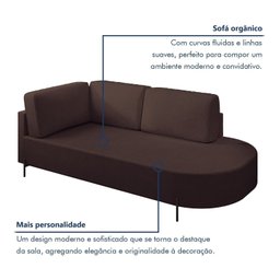 Sofá Living Orgânico 2 Lugares 165cm Norten - 4
