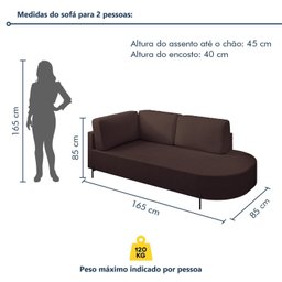 Sofá Living Orgânico 2 Lugares 165cm Norten - 8