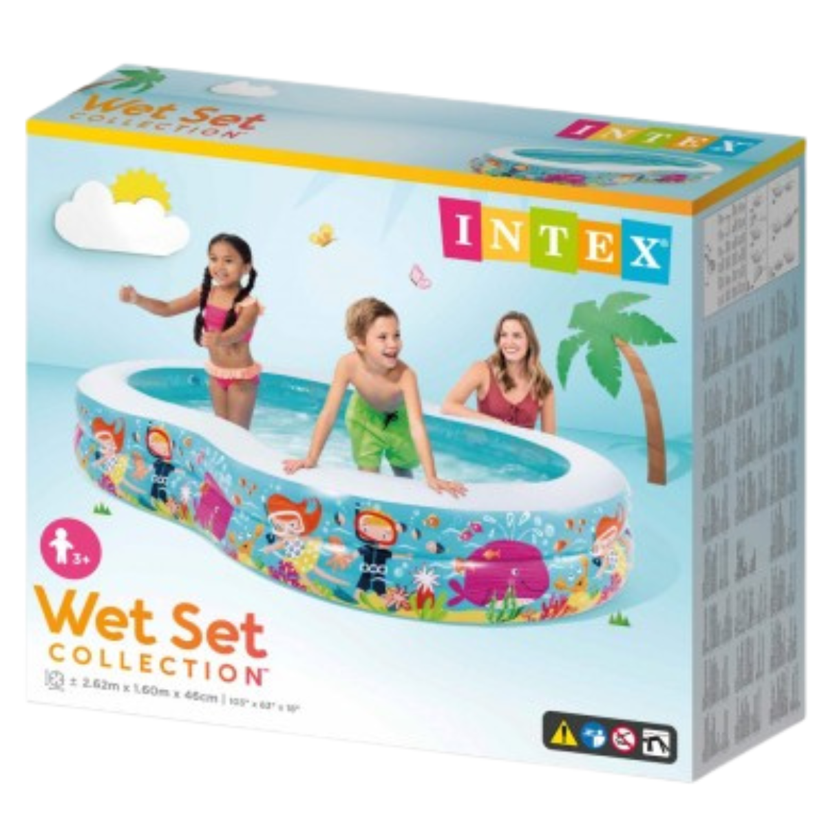 Piscina Familiar Intex 700l Vida Marinha #56490 Bomba Manual Cor:branco - 4