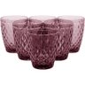 COPO ÁGUA 10x8x8cm 270ml VIDRO ROSA 6PÇ NH - 3