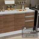Ver mais imagens de Armário de Cozinha Completa 100% Mdf 310 Cm Smart 02 Xa Branco/rustic/crema