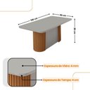 Ver imagem 4 de Mesa Jantar Aspen Tampo Mdf Vidro 6 Cadeiras Eloise Moderna Linho Capuccino Off White Naturale