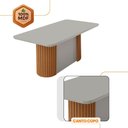 Ver imagem 5 de Mesa Jantar Aspen Tampo Mdf Vidro 6 Cadeiras Eloise Moderna Linho Capuccino Off White Naturale