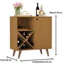 Ver imagem 2 de Aparador com Adega 4117 Pés Palito Nature - Comprar Moveis em Casa