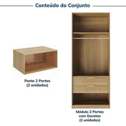 Guarda-roupa Modulado 4 Peças 8 Portas Jade Cabecasa Madeiramadeira - 4