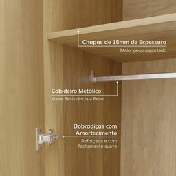 Guarda-roupa Modulado 4 Peças 8 Portas Jade Cabecasa Madeiramadeira - 7