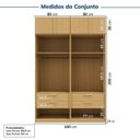Ver imagem 3 de Guarda-Roupa Planejado 4 Peças 8 Portas Jade CabeCasa MadeiraOriginals Marrom/Avelã