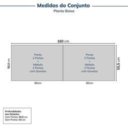 Guarda-roupa Modulado 4 Peças 8 Portas Jade Cabecasa Madeiramadeira - 2