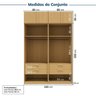 Guarda-roupa Modulado 4 Peças 8 Portas Jade CabeCasa MadeiraOriginals - 3