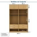 Ver imagem 3 de Guarda-roupa Modulado 4 Peças 8 Portas Jade CabeCasa MadeiraOriginals