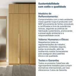 Guarda-roupa Modulado 4 Peças 8 Portas Jade Cabecasa Madeiramadeira - 13