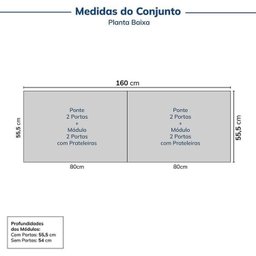 Guarda-roupa Modulado 4 Peças 8 Portas Jade Cabecasa Madeiramadeira - 2
