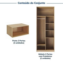Guarda-roupa Modulado 4 Peças 8 Portas Jade Cabecasa Madeiramadeira - 4