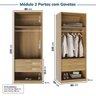 Guarda-roupa Modulado 2 Peças 4 Portas Jade CabeCasa MadeiraOriginals - 10