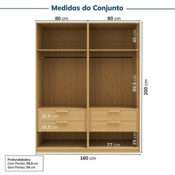 Guarda-roupa Modulado 2 Peças 4 Portas Jade Cabecasa Madeiramadeira - 3