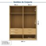 Guarda-roupa Modulado 2 Peças 4 Portas Jade CabeCasa MadeiraOriginals - 3
